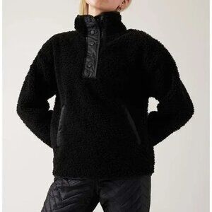 Athleta Cozy Sherpa Snap Sweatshirt XS
